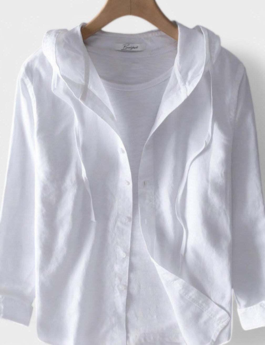 Камилa | Пуловер от памук с качулка