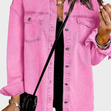 Елин | Розово дънково палто