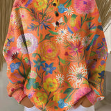 Freja™ - Пуловер с цветен флорален десен