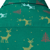 Зелена риза с дълги ръкави и коледен елен за мъже