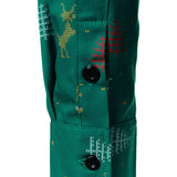 Зелена риза с дълги ръкави и коледен елен за мъже