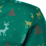 Зелена риза с дълги ръкави и коледен елен за мъже