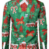 Забавна риза с дълги ръкави за коледните празници