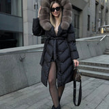 Nova™ | Елегантно палто с яка от синтетичен косъм