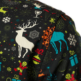 Забавна коледна риза с дълги ръкави за мъже с елени и снежинки