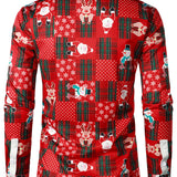 Винтидж червена коледна риза за мъже