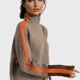 Мари | Пуловер от вълна с висока яка