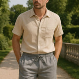 Mikkel™ | Шорти от сиво лен Mariner