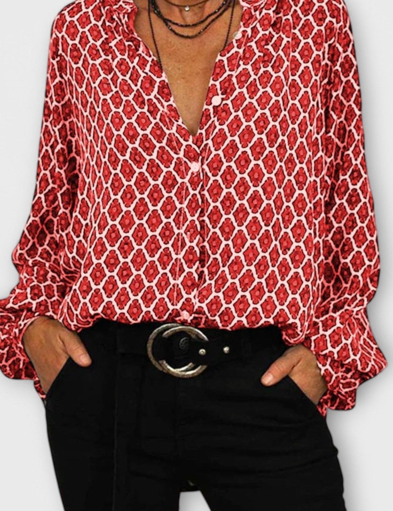 Пърниле | Риза с V-образно деколте