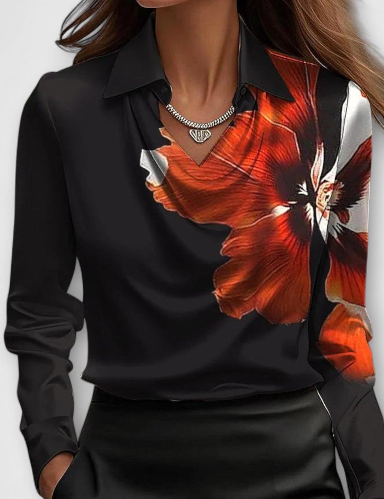 Роня | Сатенена блуза