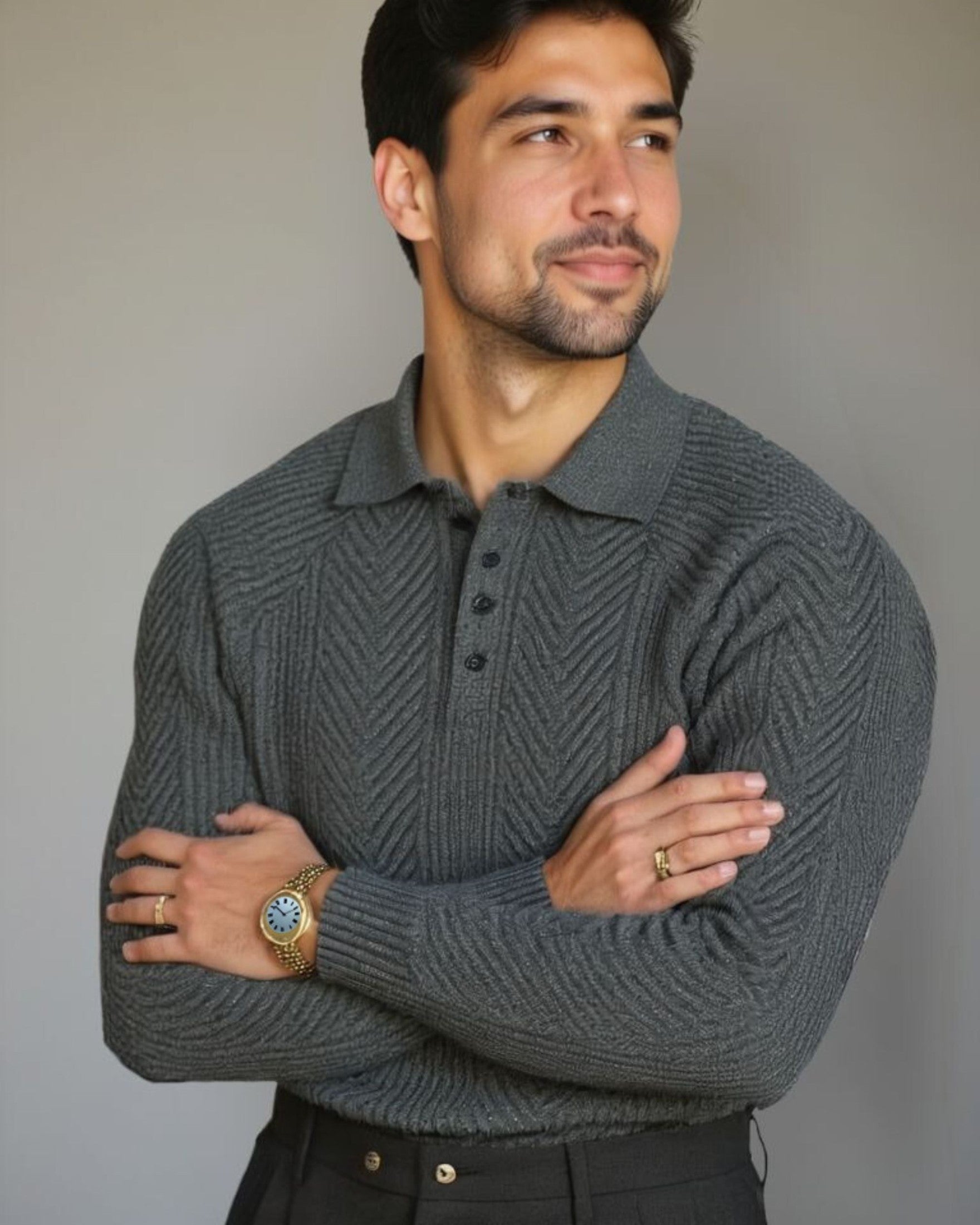 Viggo™ | Пуловер от памук с V-образно деколте